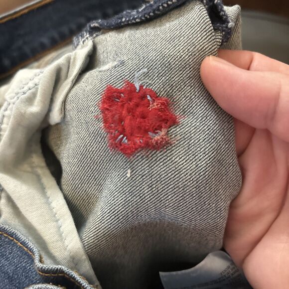 Levi's Jeans Womens 29 Blue Wedgie Skinny Button Fly High Rise Sashiko Mends - Picture 6 of 6